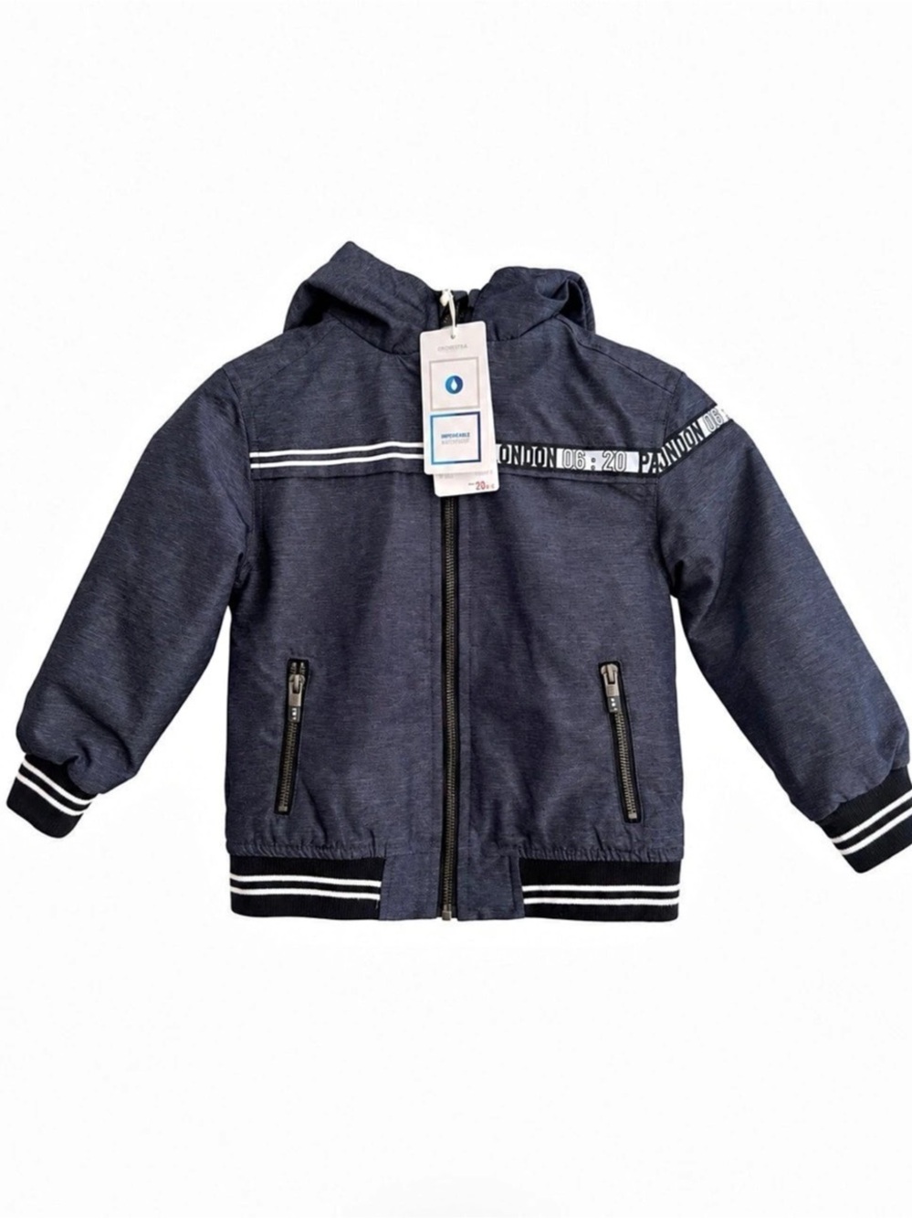 Orchestra French Brand Navy Hooded Jacket Boys Size 5 NWT